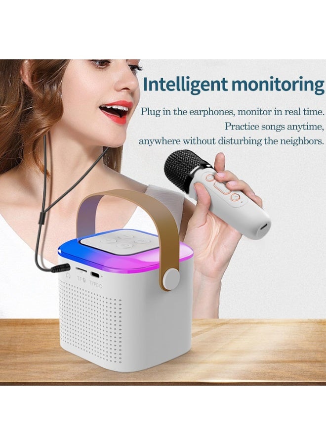 TDOO Mini Karaoke Machine with 2 Wireless Microphone, Portable Bluetooth Karaoke Speaker for Kids and Adults, Gifts for Girls and Boys Birthday Home Party - Image 4